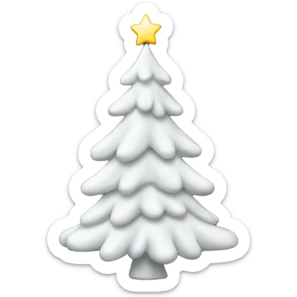 white christmas tree sticker