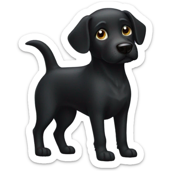 Black dog sticker