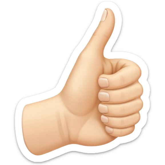 kciuk w górę z wystawionym dodatkowo palcem wskazującym  sticker