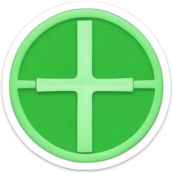 circle cross green sticker