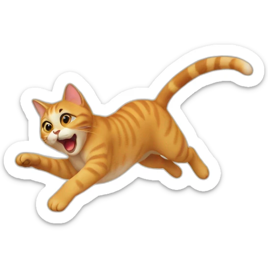 jumping cat sticker