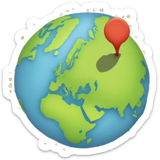 Un'emoji che mostra una mappa del mondo stilizzata, per rappresentare viaggi globali e scoperta. sticker