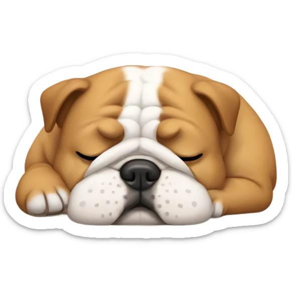 Bulldog sleeping sticker