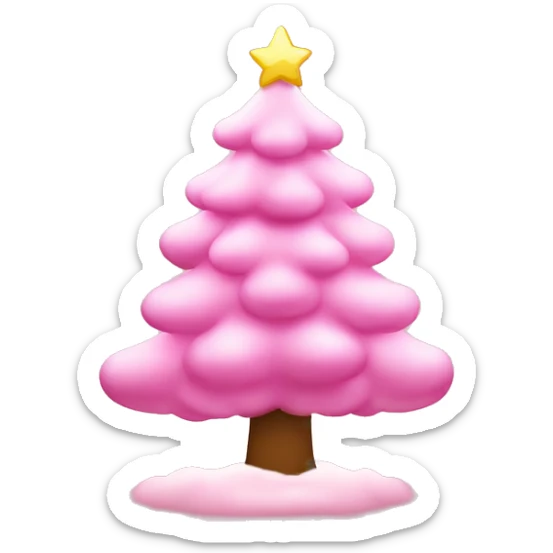 Kerstboom met licht roze kerstballen zonder gezicht sticker