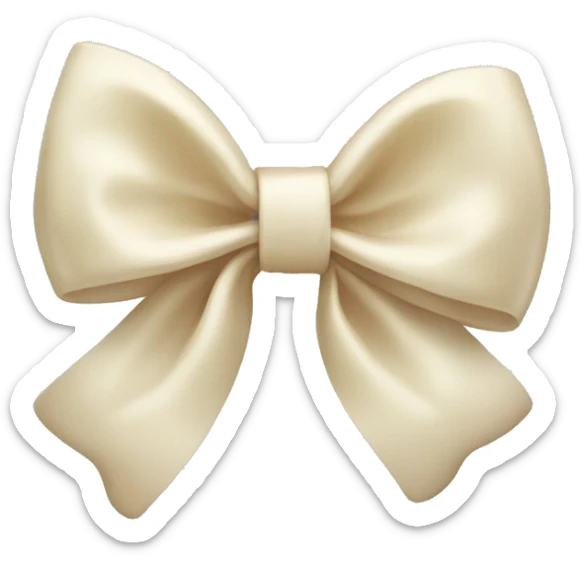 Cream bow sticker
