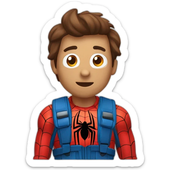 a photo of a correndo de um homem aranha soltando teia sticker