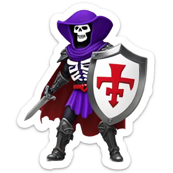 Chrome Skeletor texas tech red raiders football headless horseman goth punk warrior white details  sticker