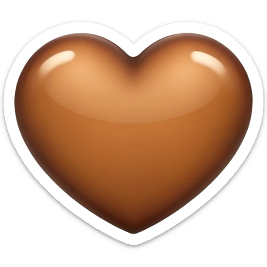 brown heart sticker