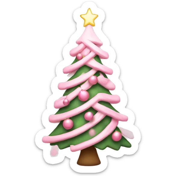 Light pink Christmas tree sticker