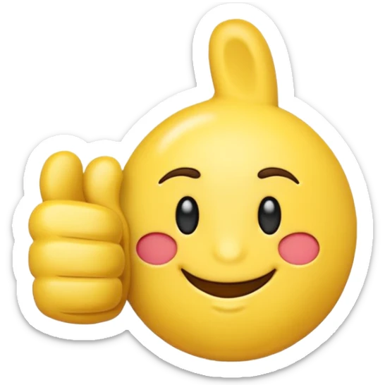the emoji thumbs up's outline traced with an emoji thumbs up sticker
