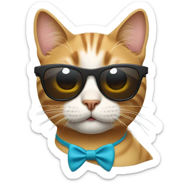 Cat with sunglasses sticker