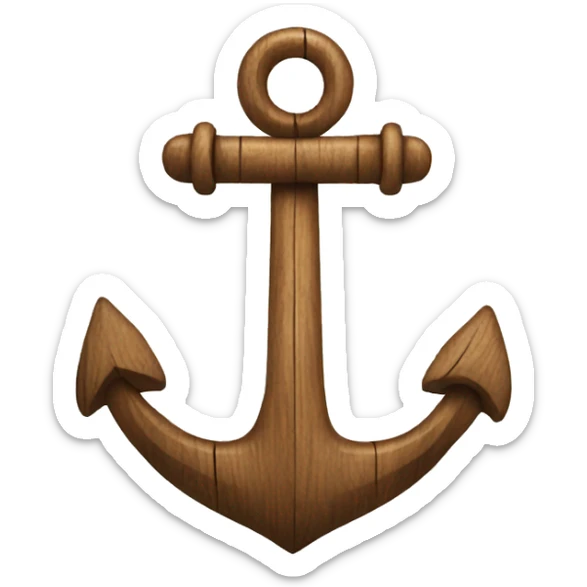 wooden anchor sticker