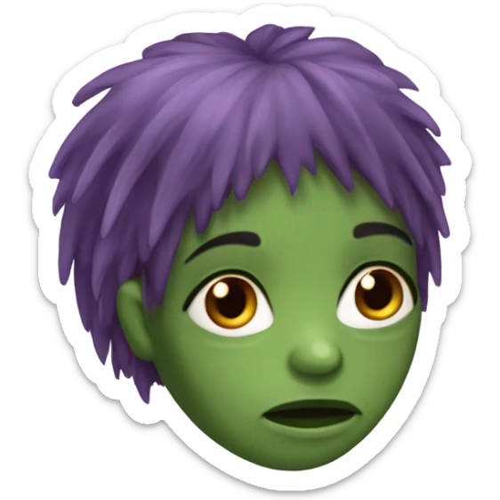 uma garota zumbi de cabelo vermelho escuro com uma franja lateral sticker