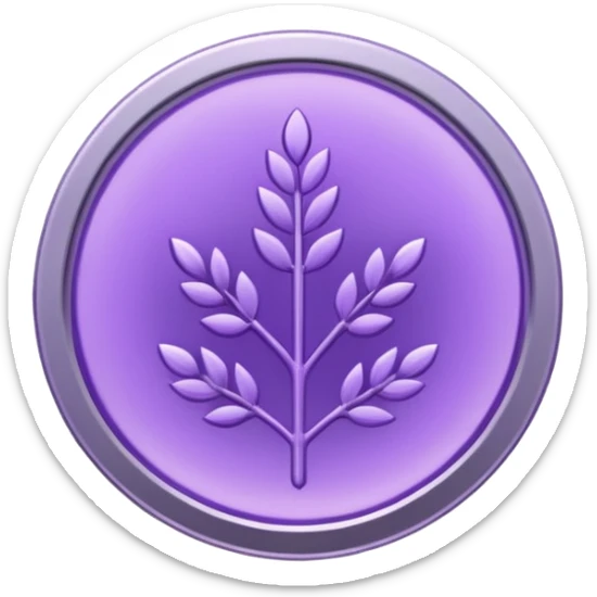 I need you to recreate this image exactly as is but make the color of the coin a ver light purple hue give me three options with different hues of purple sticker