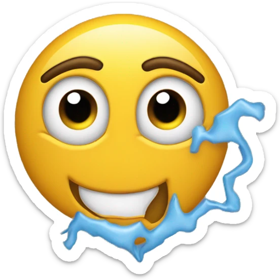 Eye twitch with smile like you’re trying to be happy but you’re lowkey frustrated  sticker