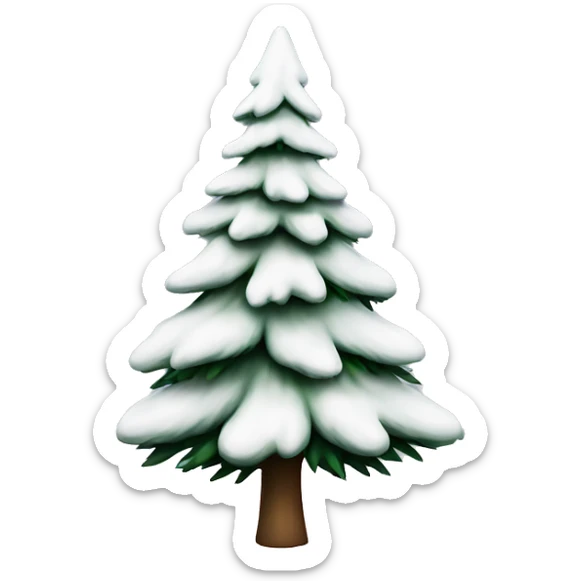  actual white fir christmas tree isolated.  sticker