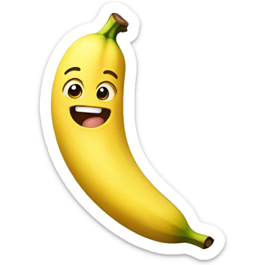 Emoji sucking banana with a bow in her hair sticker