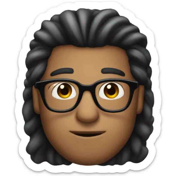 I'm wearing glasses, a man with a dark horn. My hair is doing side parts sticker