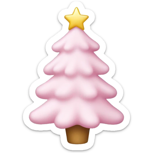 pale pink christmas tree decoration  sticker