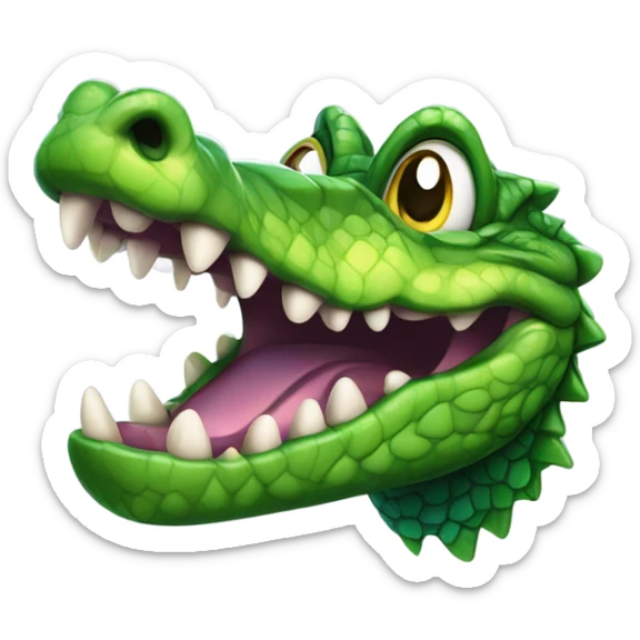 male portrait with necklace as a gay alligator  sticker