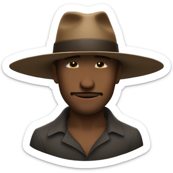 Chapeau cuinine a man hides under the brim of a hat sticker