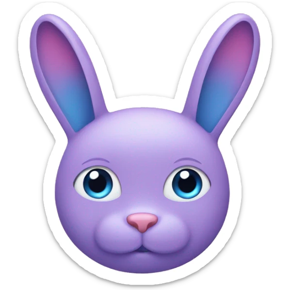 A family of pink rabbit and blue cat sticker