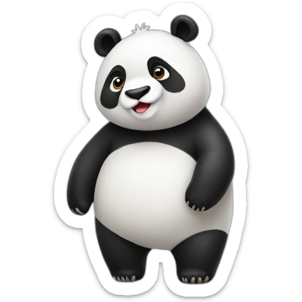 full body panda on all fours sticker