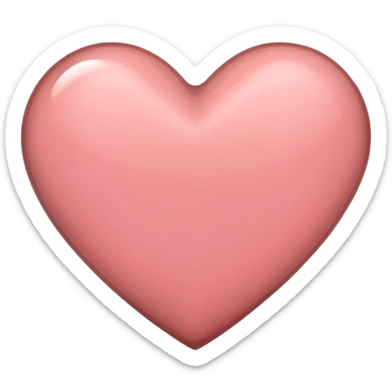Rosy brown color heart sticker