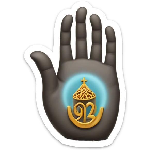 the hand of fatima with the sentence « 92i » wrote in the palm of the hand sticker