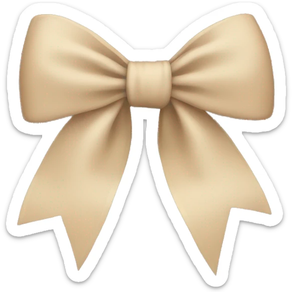 beige bow sticker