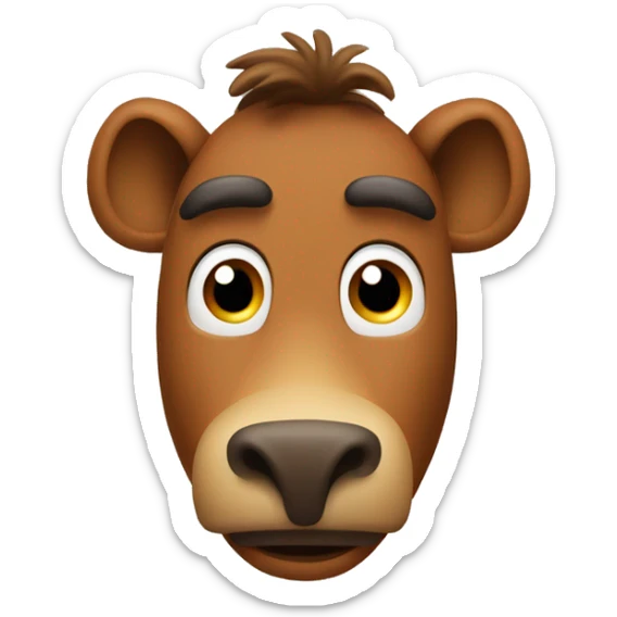 Alf from the ALF tv series. Face: Use a brown color for the face.
Nose: A large, oval-shaped nose.
Muzzle: A prominent, rounded muzzle area, also brown, to mimic ALF’s snout. sticker