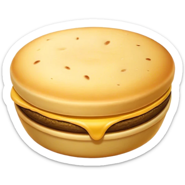 Colombian Arepa Cinematic Realistic Colombian Arepa Dish Emoji, depicted as a single, golden arepa with a crisp exterior and soft interior, rendered with lifelike textures and warm, inviting lighting. sticker