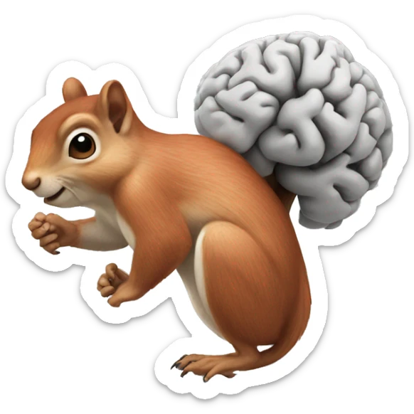 Squirrel brain sticker