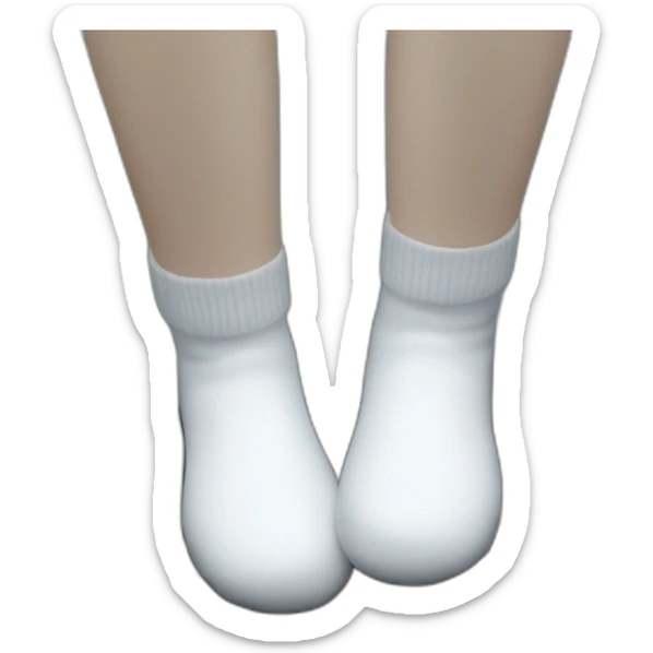 Two feet wearing white socks Soaking wet from the rain and wet footprint on the ground sticker