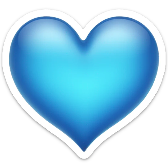 Clear blue heart sticker