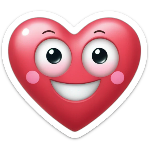 Heart with a happy face on it and arms and legs coming out of it sticker