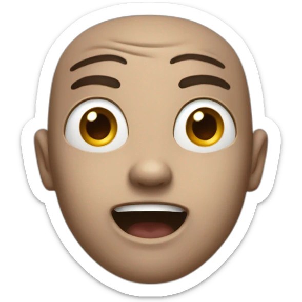 The essence of surprise with an emoji featuring wide-open eyes and a raised eyebrow sticker