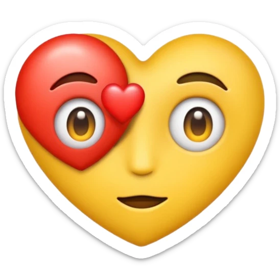 Emoji with only one eye. In place  of eye , there is ❤️ sticker