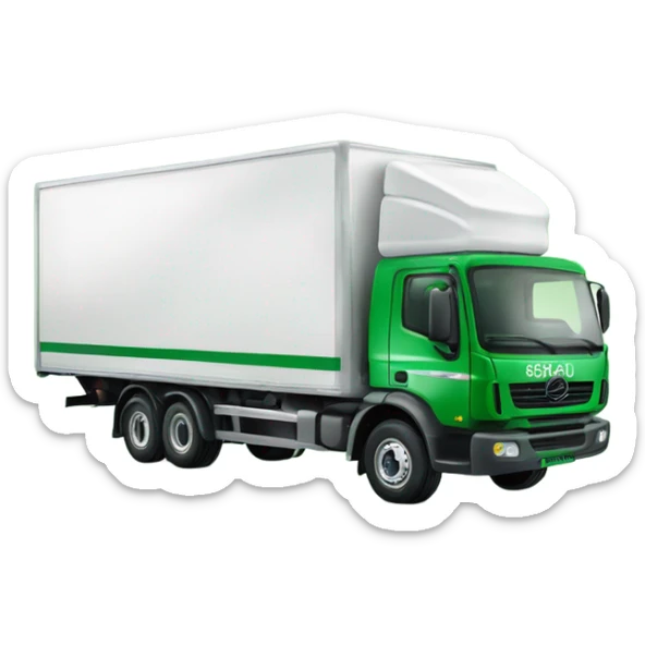 camion per spedizioni verde, con la scritta "spedizione gratuita" sticker
