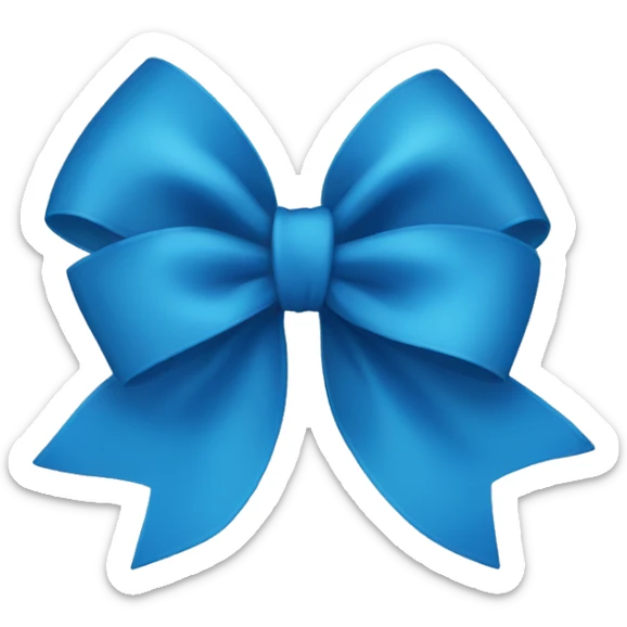 Blue bow sticker