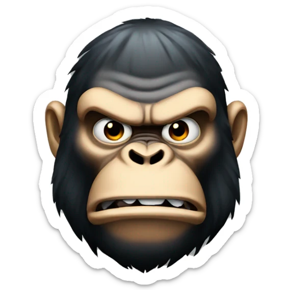Emoji of an angry face of Kong ape. sticker