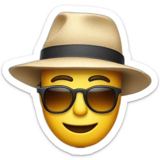 un bonhomme avec un chapeau et des lunettes de soleil sticker