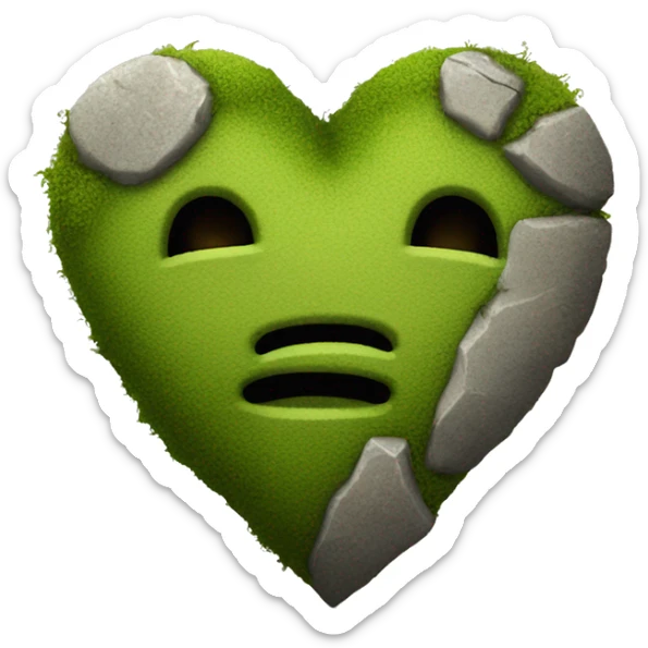 I want a heart that is made of stone and that looks old with moss and cracks sticker