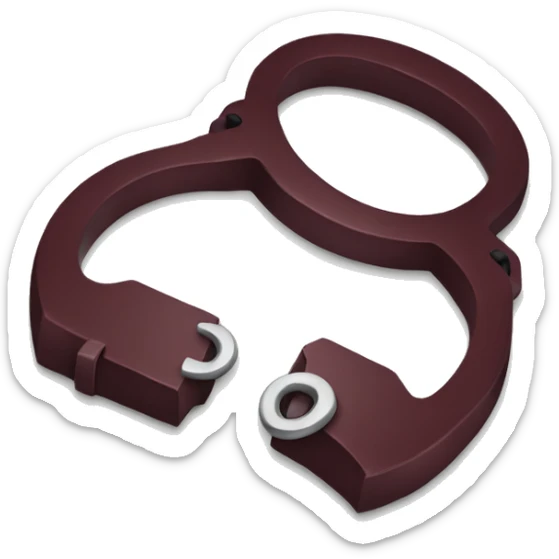 Maroon handcuffs sticker