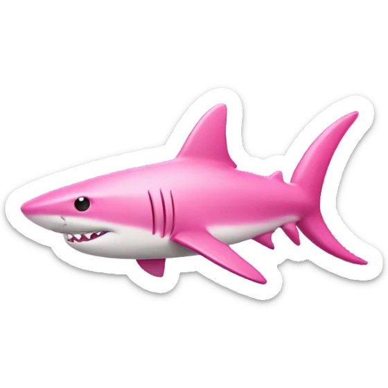 Pink shark sticker