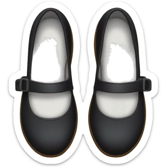 Pair of Black Mary Jane’s flat schoolgirl shoes sticker