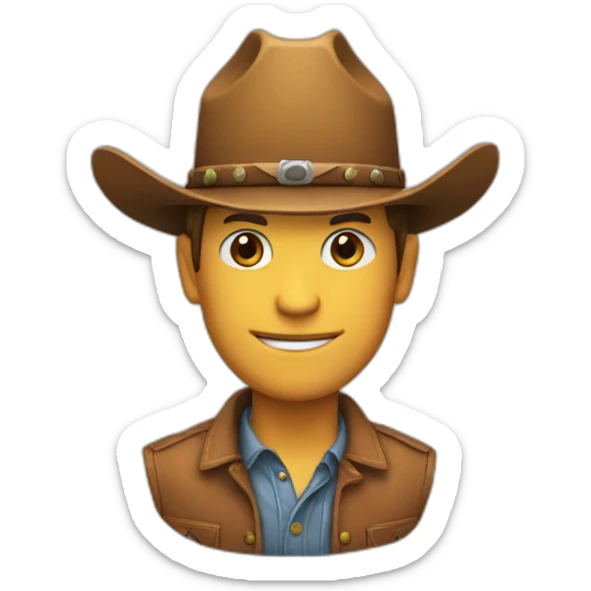 Mr First with cowboy hat sticker