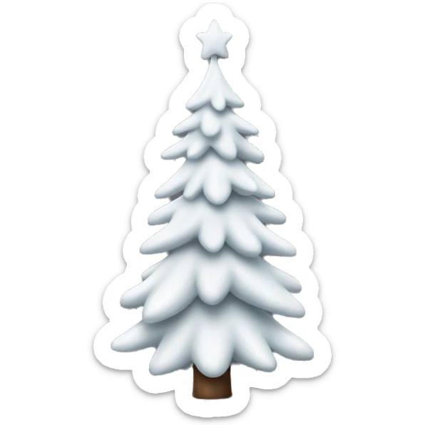  actual white fir christmas tree isolated.  sticker