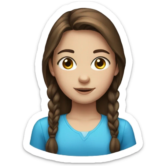 Girl with Brown hair & blue eyes sticker