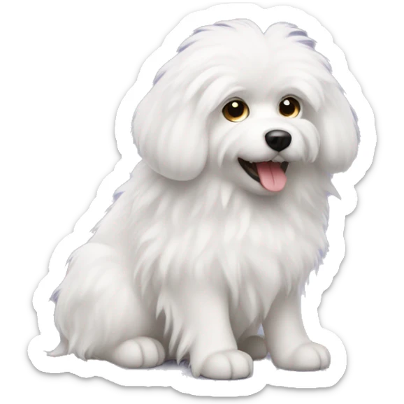White fluffy dog sticker